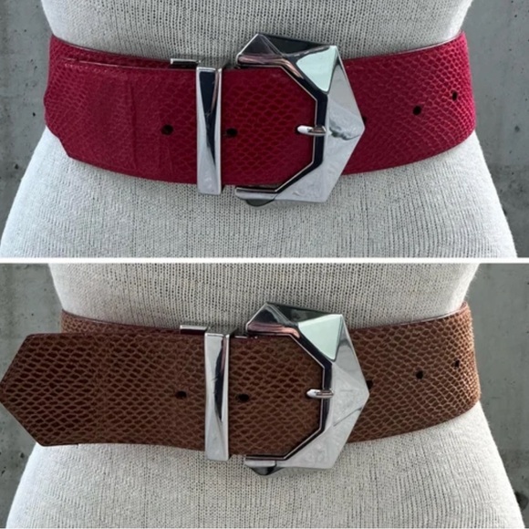 Woman’s Retro Red And Tan Reversible Belt 36” - Picture 1 of 7
